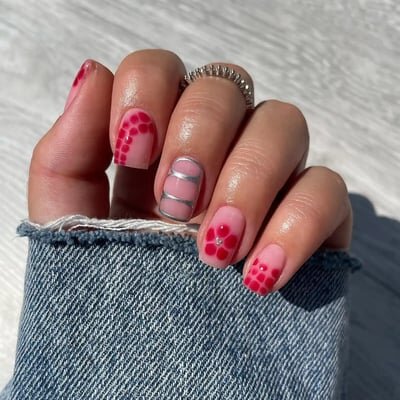 unghie fiori corte autunno